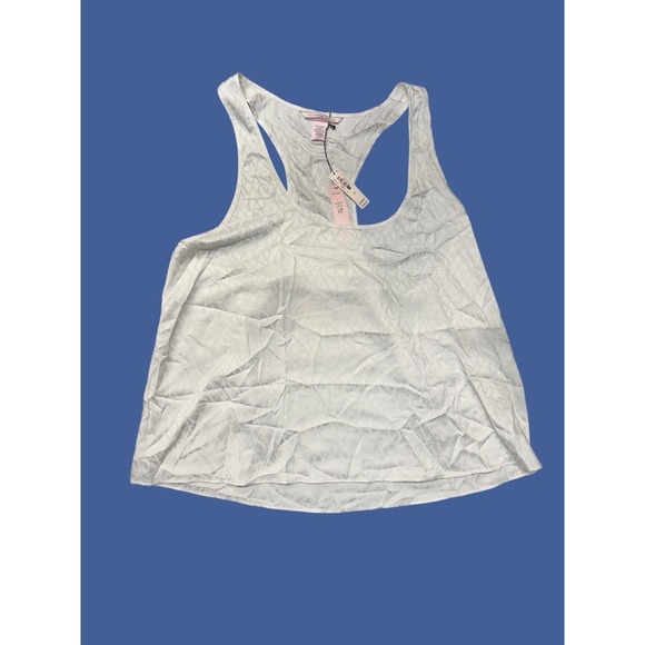 Victoria's Secret Satin Racerback Tank Top & Bottom White Logo NWT  Size L /XL - Picture 2 of 13